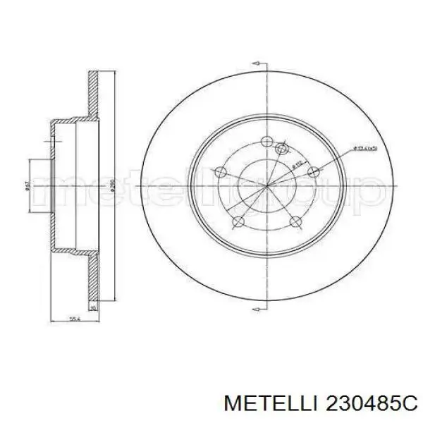 23-0485C Metelli tarcza hamulcowa tylna