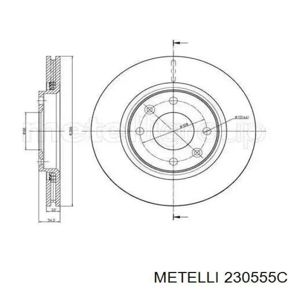 23-0555C Metelli tarcza hamulcowa przednia