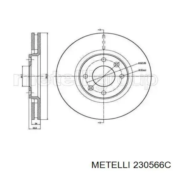 23-0566C Metelli tarcza hamulcowa przednia