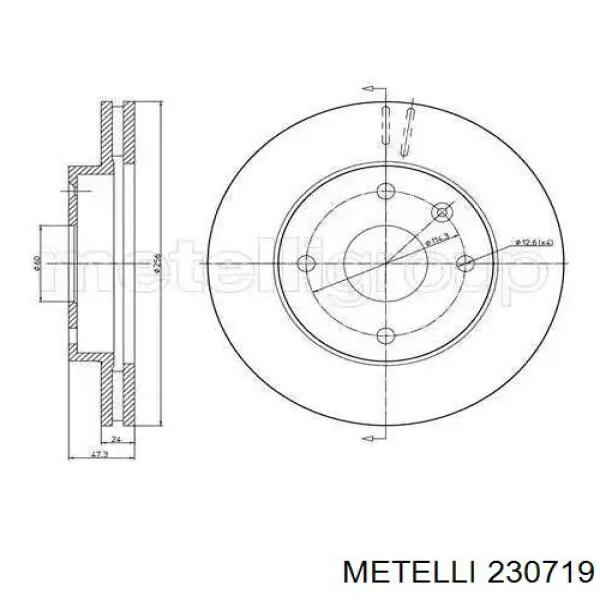 23-0719 Metelli tarcza hamulcowa przednia