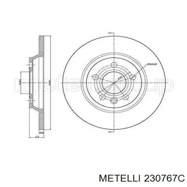 23-0767C Metelli tarcza hamulcowa tylna