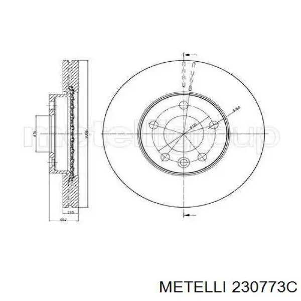 23-0773C Metelli tarcza hamulcowa przednia