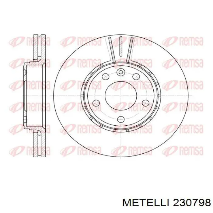 Do koszyka 230798 Metelli Tarcza hamulcowa przednia