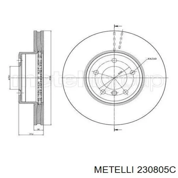 230805C Metelli tarcza hamulcowa przednia