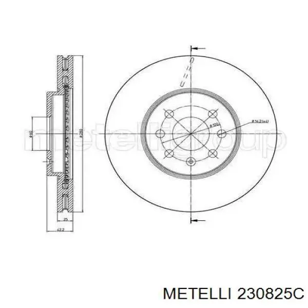 23-0825C Metelli tarcza hamulcowa przednia