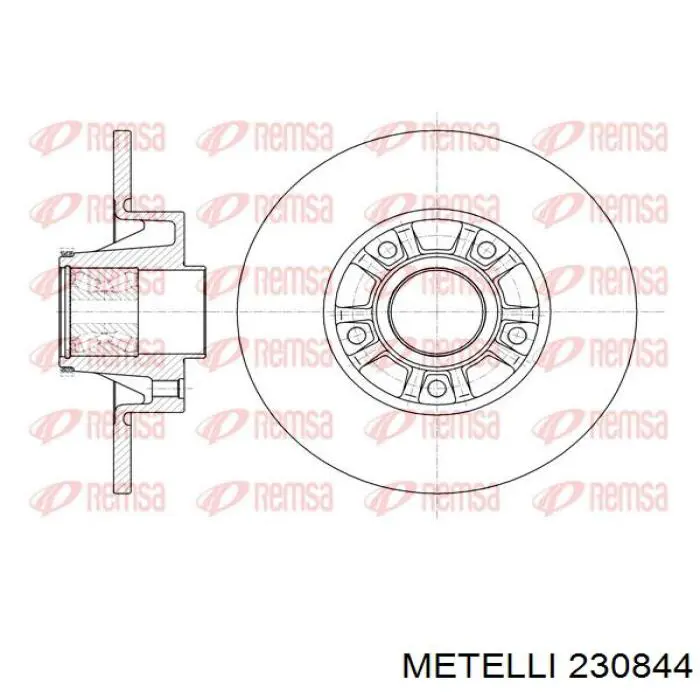 Do koszyka 230844 Metelli Tarcza hamulcowa tylna