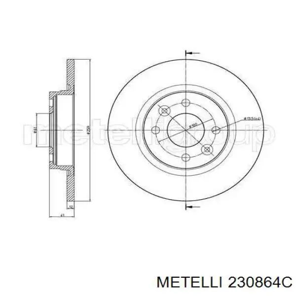 230864C Metelli Tarcza hamulcowa przednia