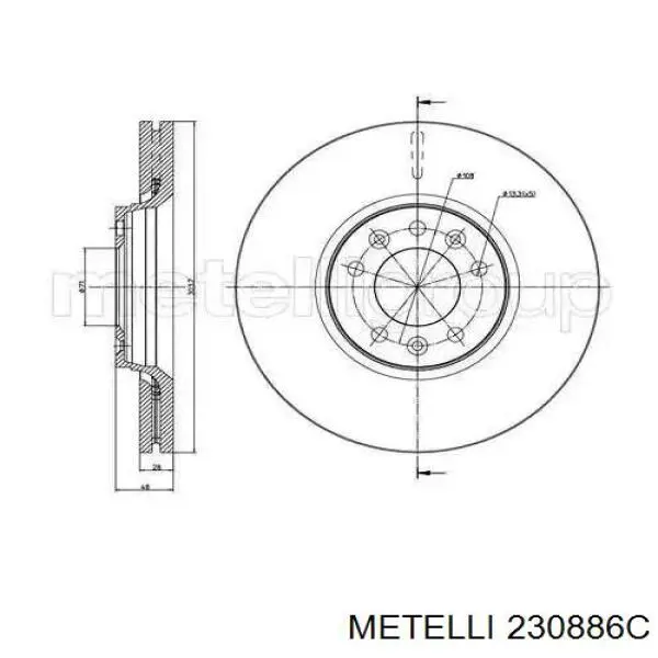 23-0886C Metelli tarcza hamulcowa przednia