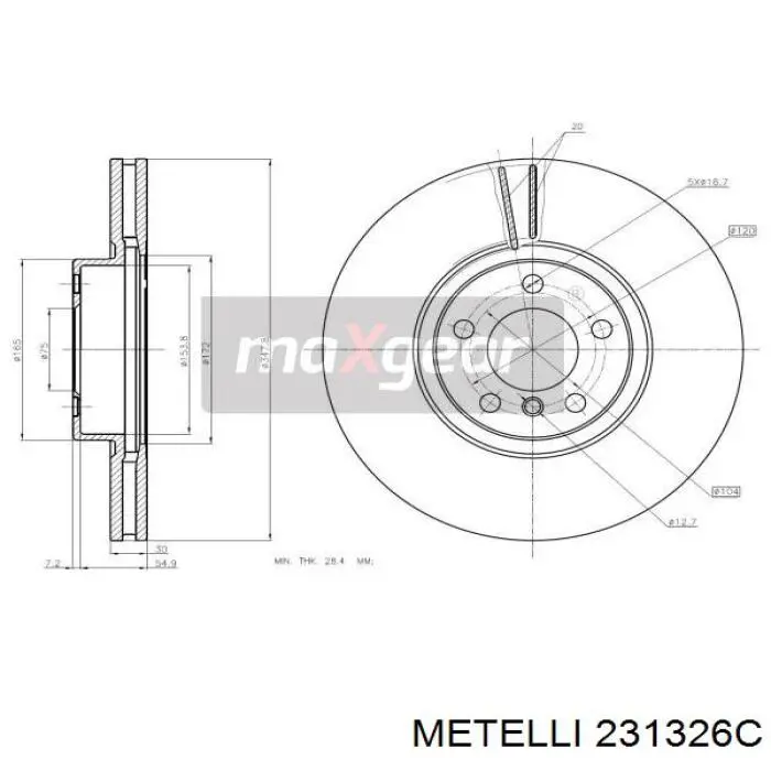 231326C Metelli Tarcza hamulcowa przednia