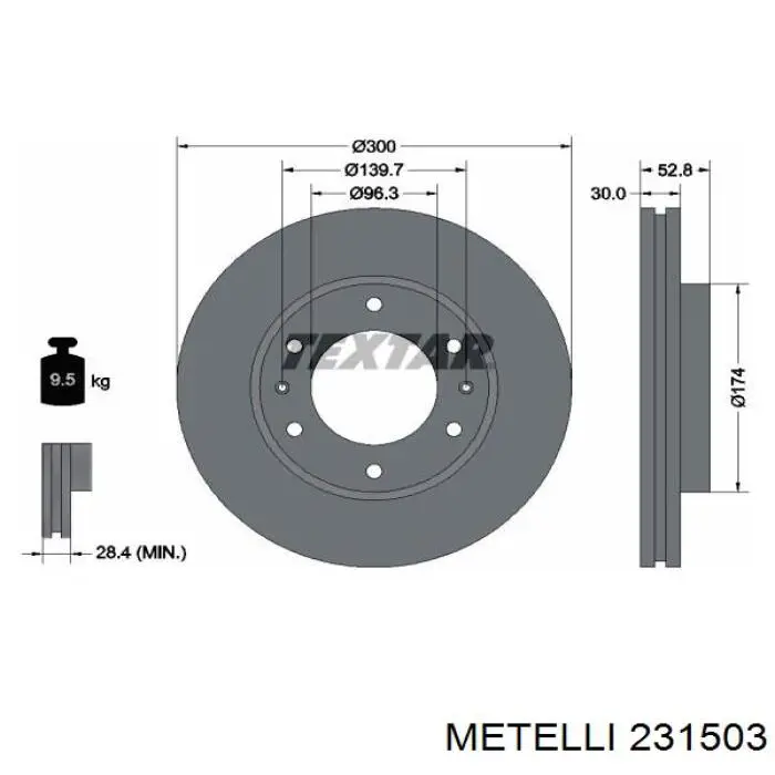 23-1503 Metelli tarcza hamulcowa przednia