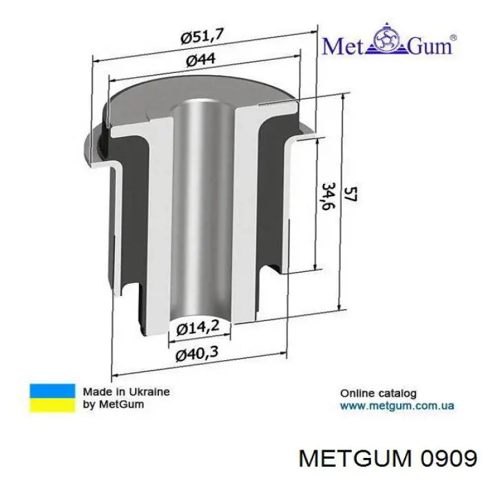Silentblock tylnego resoru tylny 0909 Metgum