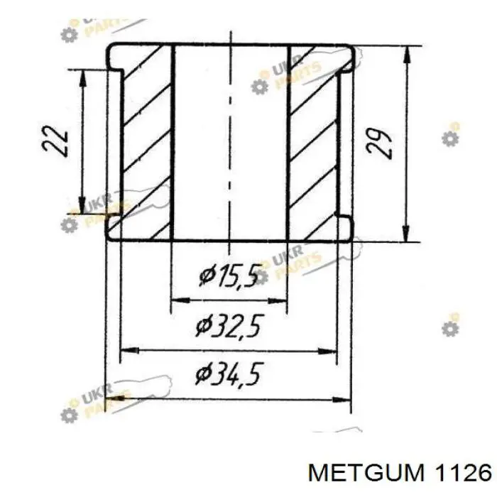 1126 Metgum Silentblock amortyzatora tylnego