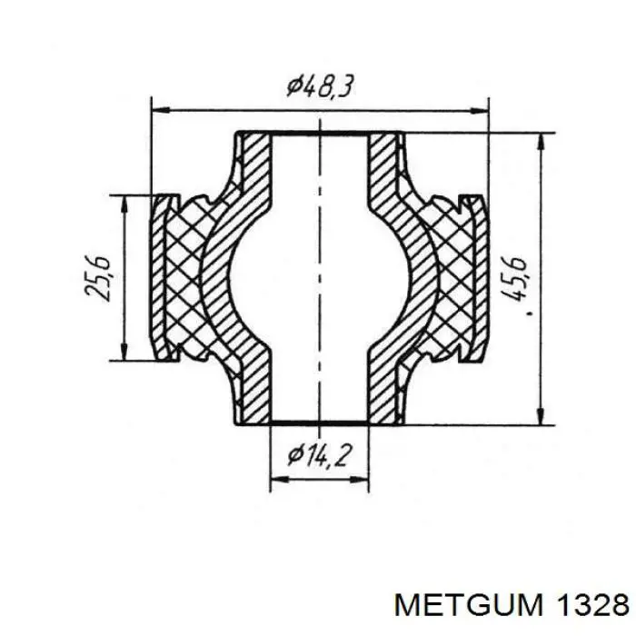 Silentblock przedniego wahacza dolnego 1328 Metgum
