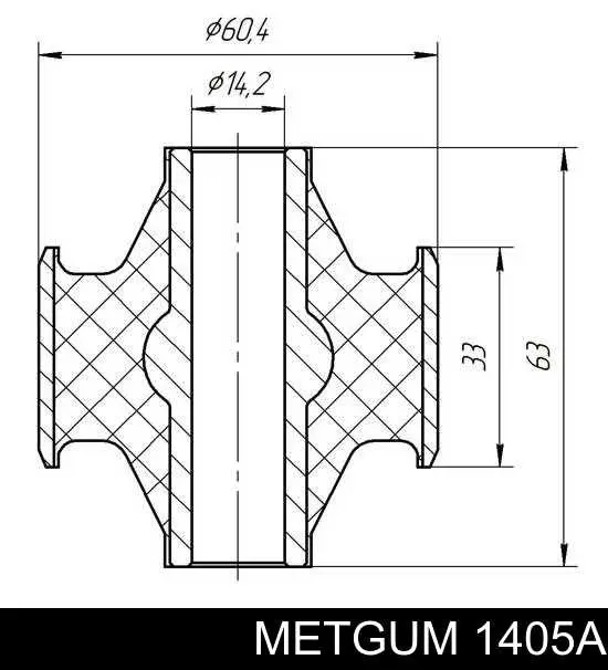 Do koszyka 1405A Metgum Silentblock przedniego wahacza dolnego
