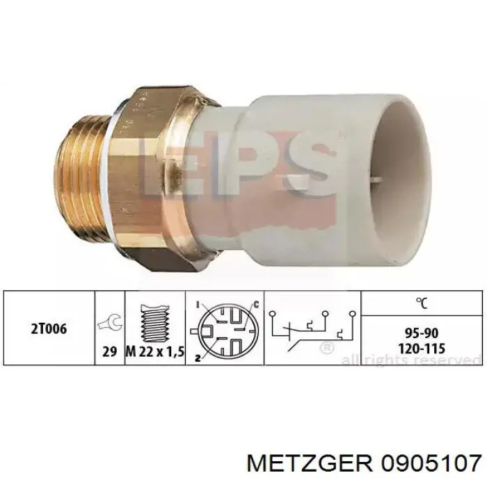 Do koszyka 0905107 Metzger Czujnik temperatury płynu chłodzącego