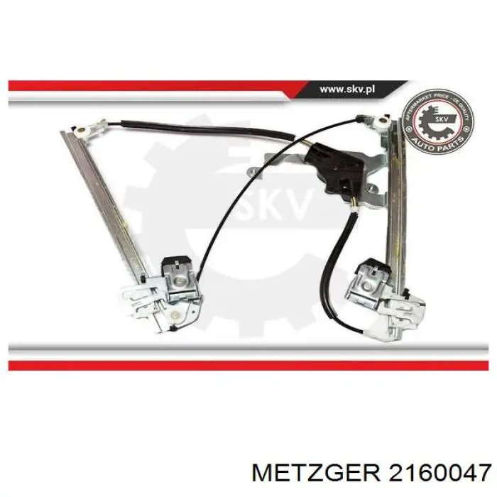 Do koszyka 2160047 Metzger Mechanizm podnoszenia szyby drzwi przednich prawych