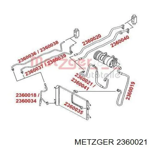 2360021 Metzger Przewód klimatyzacji, od parownika do sprężarki