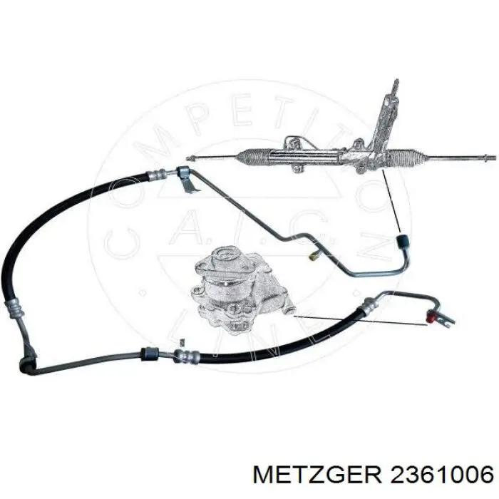 Przewód hydraulicznego układu wspomagania wysokiego ciśnienia, od pompy do maglownicy (mechanizmu) Metzger 2361006 cena, od 108,48 USD