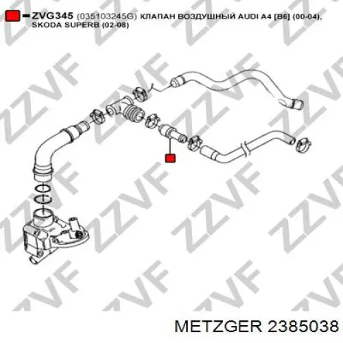 2385038 Metzger Zawór PCV odpowietrzający silnik