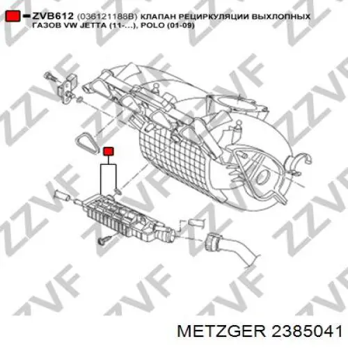 Króciec wentylacji kadłuba (separatora oleju) Metzger 2385041 cena, od 14,96 USD