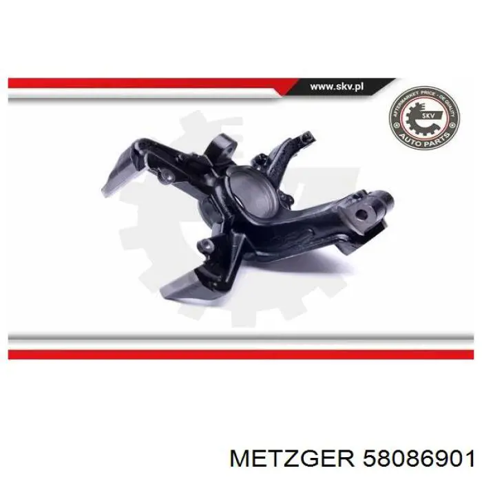 Czop (zwrotnica) przedni lewy Metzger 58086901 cena, od 74,21 USD
