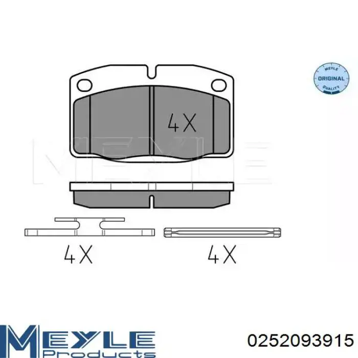 Klocki hamulcowe przednie tarczowe Meyle 0252093915 cena, od 17,24 USD