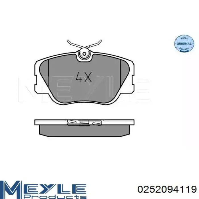 Klocki hamulcowe przednie tarczowe Meyle 0252094119 cena, od 32,18 USD