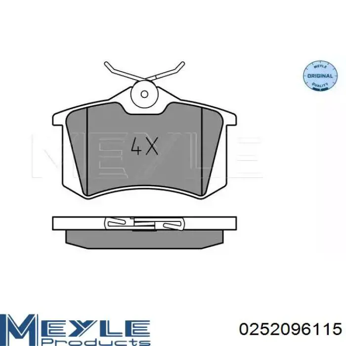 Okładziny (klocki) do hamulców tarczowych tylne Meyle 0252096115 cena, od 19,90 USD