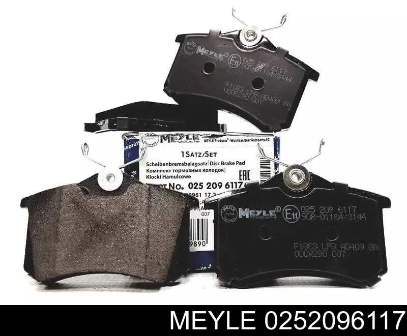 Okładziny (klocki) do hamulców tarczowych tylne Meyle 0252096117 cena, od 19,96 USD