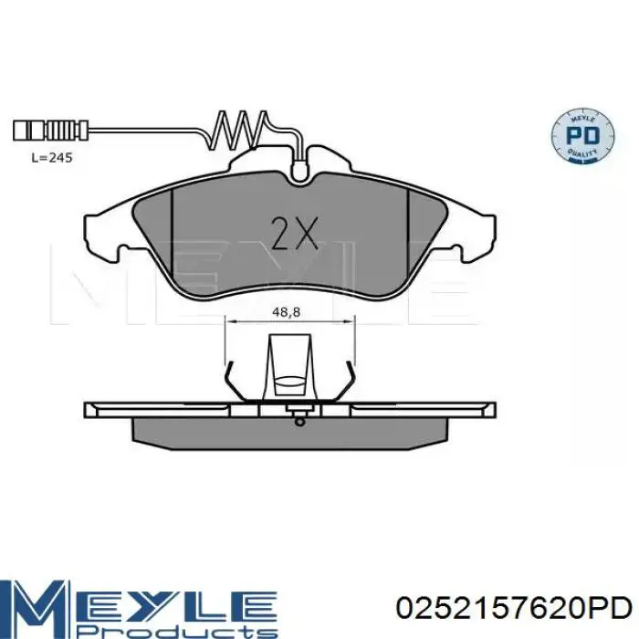 0252157620PD Meyle klocki hamulcowe przednie tarczowe