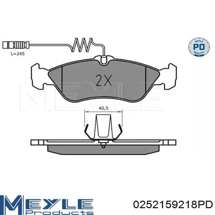 0252159218PD Meyle okładziny (klocki do hamulców tarczowych tylne)