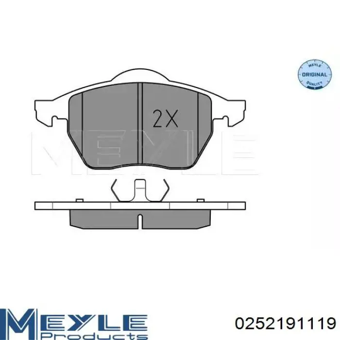 Klocki hamulcowe przednie tarczowe Meyle 0252191119 cena, od 27,33 USD
