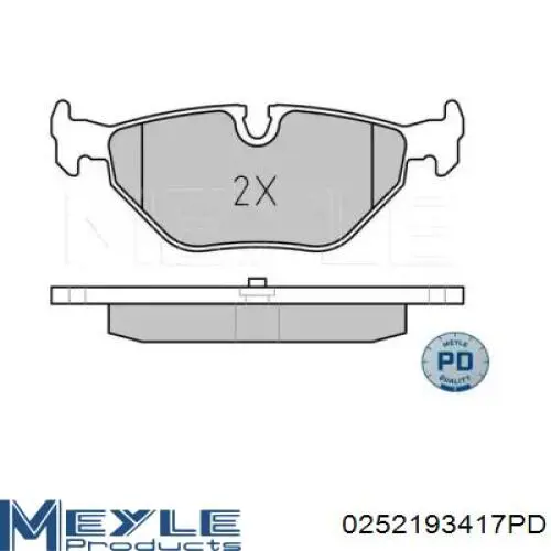 0252193417PD Meyle okładziny (klocki do hamulców tarczowych tylne)