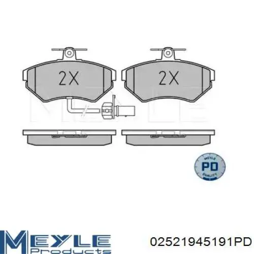 02521945191PD Meyle klocki hamulcowe przednie tarczowe