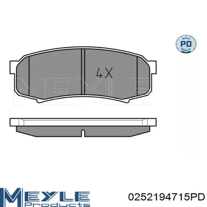 0252194715PD Meyle okładziny (klocki do hamulców tarczowych tylne)