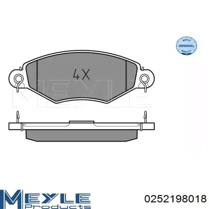 Klocki hamulcowe przednie tarczowe Meyle 0252198018 cena, od 24,07 USD