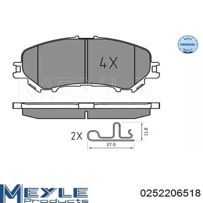 025 220 6518 Meyle klocki hamulcowe przednie tarczowe