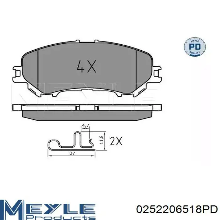 0252206518PD Meyle klocki hamulcowe przednie tarczowe