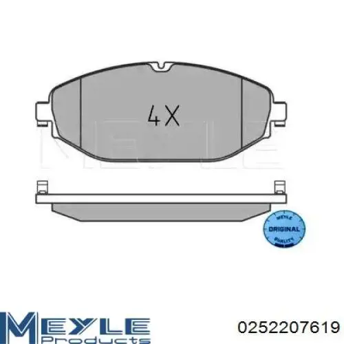 025 220 7619 Meyle klocki hamulcowe przednie tarczowe