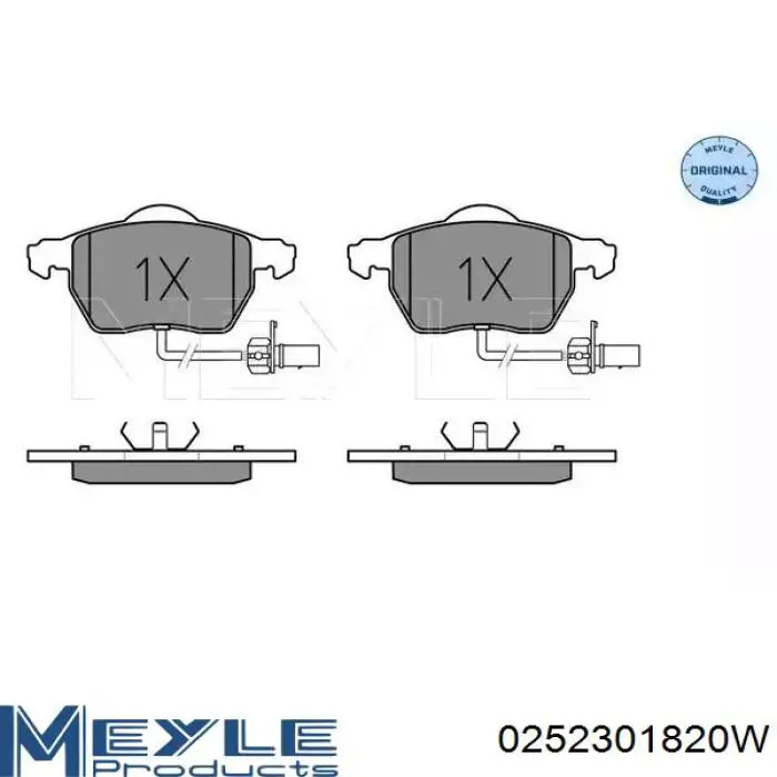 Klocki hamulcowe przednie tarczowe Meyle 0252301820W cena, od 32,19 USD