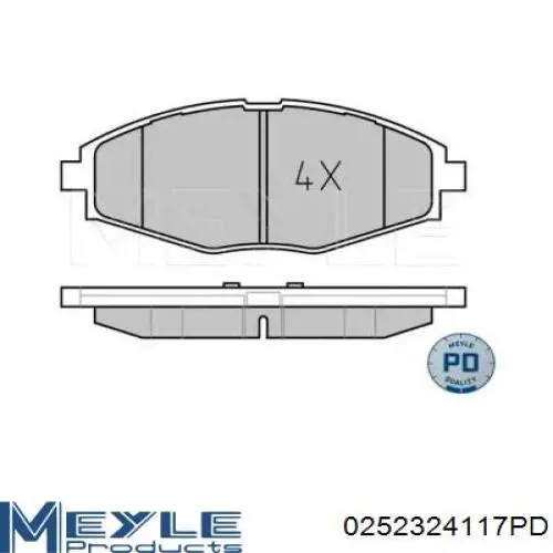 0252324117PD Meyle klocki hamulcowe przednie tarczowe