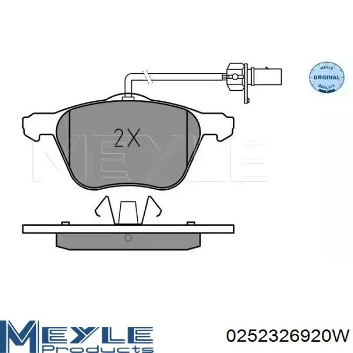 Do koszyka 0252326920W Meyle Klocki hamulcowe przednie tarczowe