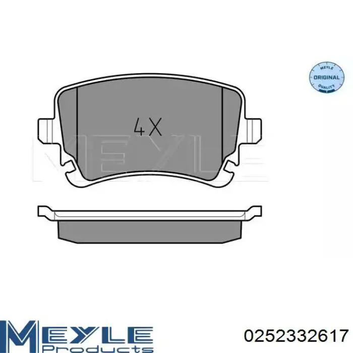 Okładziny (klocki) do hamulców tarczowych tylne Meyle 0252332617 cena, od 25,93 USD
