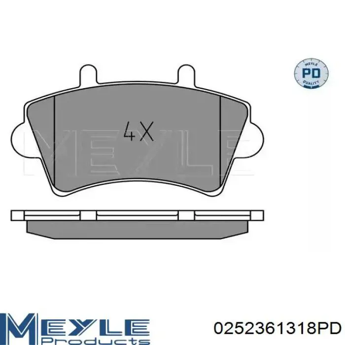 0252361318PD Meyle Klocki hamulcowe przednie tarczowe