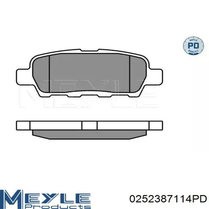 0252387114PD Meyle okładziny (klocki do hamulców tarczowych tylne)