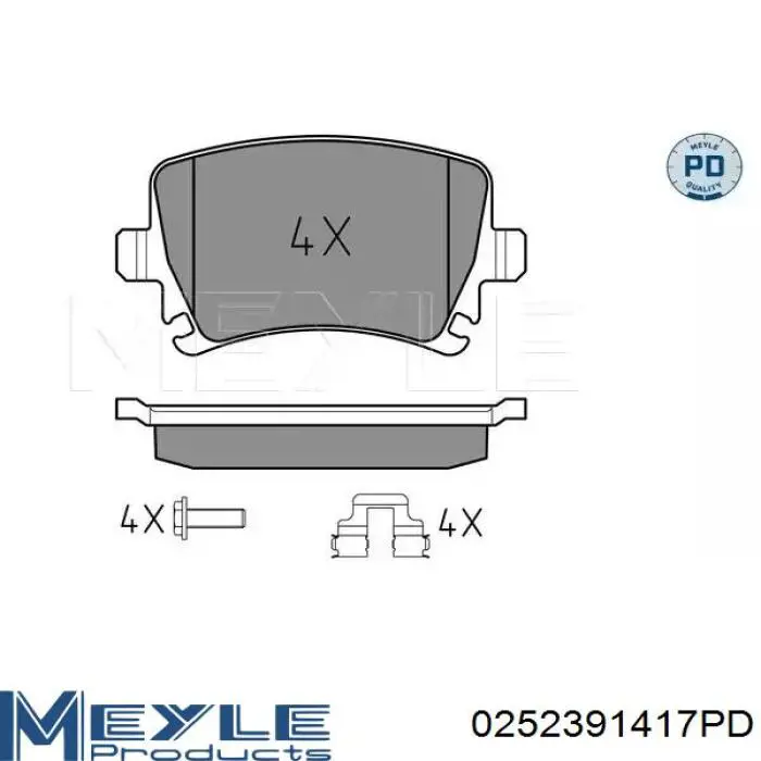 0252391417PD Meyle okładziny (klocki do hamulców tarczowych tylne)