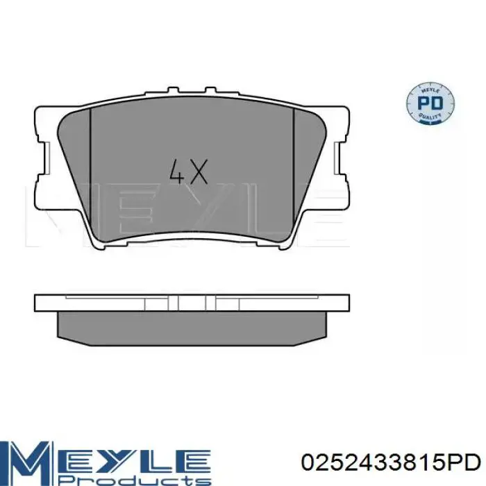 0252433815PD Meyle okładziny (klocki do hamulców tarczowych tylne)