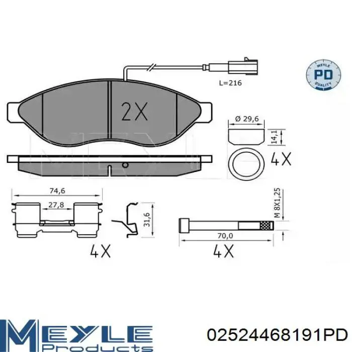 02524468191PD Meyle klocki hamulcowe przednie tarczowe