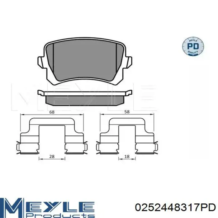 0252448317PD Meyle okładziny (klocki do hamulców tarczowych tylne)