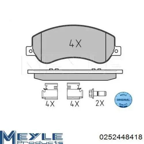 Klocki hamulcowe przednie tarczowe Meyle 0252448418 cena, od 35,51 USD
